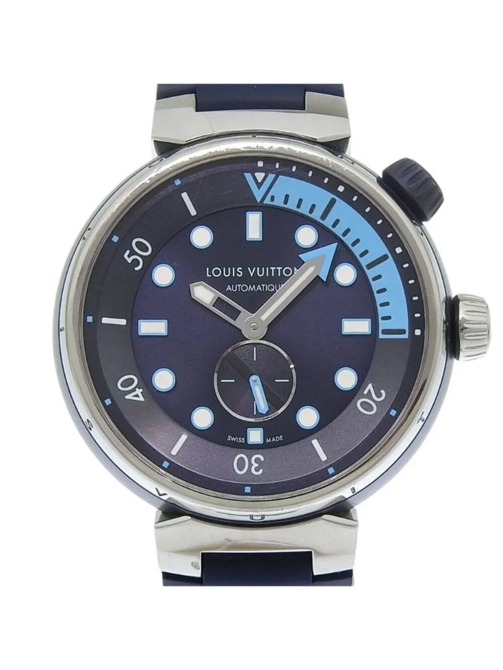 Louis Vuitton Tambour Street Stainless Steel Rubber Automatic Winding Analog